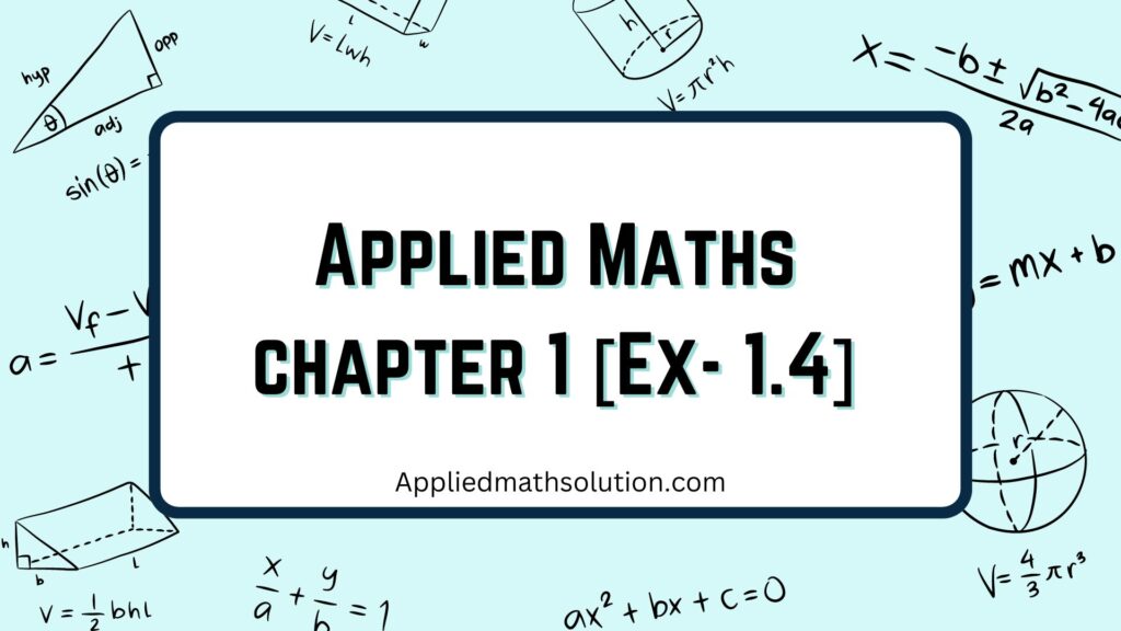 Class 12 Applied Maths Chapter 1